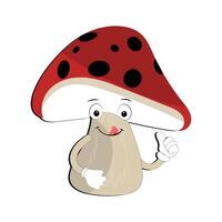 Mushroom character design different expression in vintage style, Kawaii mushroom cartoon mascot character vector illustration. Eps 10