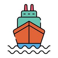 A water transport icon, flat design of boat vector