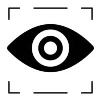 Eye inside reticle, icon of eye tracking vector