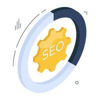 moderno diseño icono de seo analítica vector