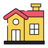 Residential property icon, flat design of house vector