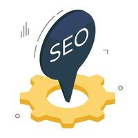 Editable design icon of seo location vector