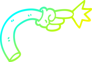 cold gradient line drawing of a cartoon arm gesture png