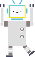 flat color retro cartoon of a robot png