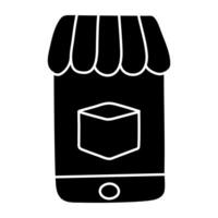 An icon design of mobile store vector