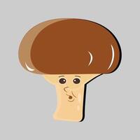 Mushroom cartoon character in various gestures, Set illustration mushroom mascot with various different expressions of cute emotion in comic style for graphic designer, vector illustration