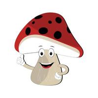 Mushroom character design different expression in vintage style, Kawaii mushroom cartoon mascot character vector illustration. Eps 10