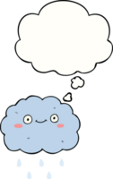 cute cartoon cloud with thought bubble png