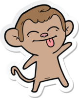 sticker of a funny cartoon monkey png