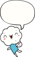 cute cartoon cloud head creature with speech bubble png