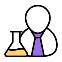 A colored design icon of lab technician vector