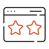 Stars on web page symbolising concept of web ratings vector