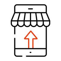 Trendy design icon of mobile shop vector