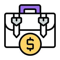 An icon design of briefcase vector