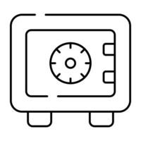 An editable design icon of bank locker vector