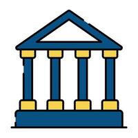 A flat design icon of library building vector