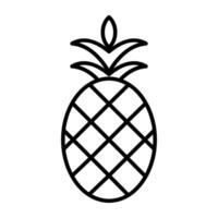 A linear design icon of tropical fruit, pineapple vector