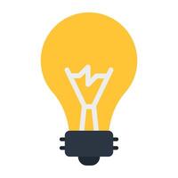 A bright light bulb icon showing concept of idea vector