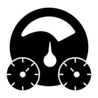 An editable design icon of speedometer vector