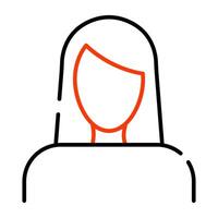 A businesswoman icon in outline design vector