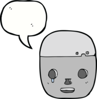 cartoon robot head with speech bubble png