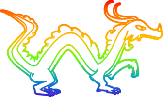 Regenbogen Gradient Linie Zeichnung von ein Karikatur Drachen png