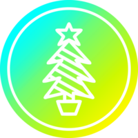 Kerstmis boom circulaire icoon met koel helling af hebben png