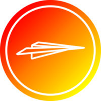 papier avion circulaire icône avec chaud pente terminer png