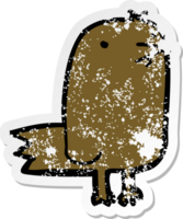 distressed sticker of a cartoon bird png