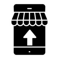 Trendy design icon of mobile shop vector