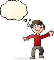 cartoon amazed boy with thought bubble png