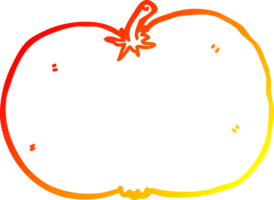 warm Gradient Linie Zeichnung von ein Karikatur Tomate png