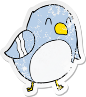 distressed sticker of a cartoon bird png