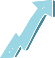 flèche de croissance positive de dessin animé de style plat couleur png