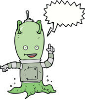 Cartoon außerirdischer Raumfahrer mit Sprechblase png