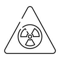 An editable design icon of radioactive caution vector