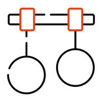 Gymnastic rings icon in linear design vector