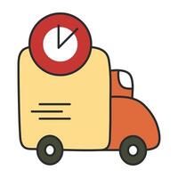 A flat design icon of Delivery time vector