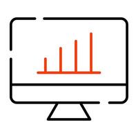 A premium download icon of online data analytics vector