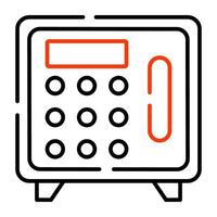 An editable design icon of bank locker vector