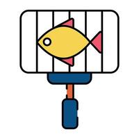 moderno diseño icono de A la parrilla pescado vector