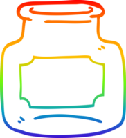 rainbow gradient line drawing of a cartoon empty jar png