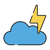 Bolt with cloud denoting concept of cloud storm vector