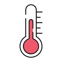 A temperature gauge icon, flat design of thermometer vector