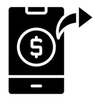 Dollar inside smartphone, icon of mobile money vector
