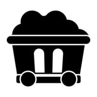 A unique design icon of mine cart vector