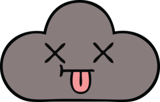 cute cartoon of a storm cloud png