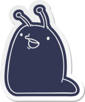 cartoon sticker of a cute kawaii slug png