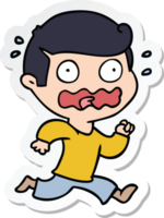 sticker of a cartoon man totally stressed out png