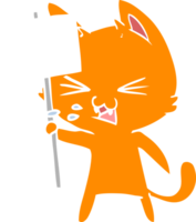 flat color style cartoon cat protesting png